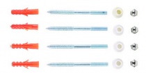 Крепеж унитаза к полу  JIF 415 (шпилька М6х90, гайка, дюбель, прокладка по 4шт)