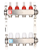 G424.8 Коллектор регулируемый с расходомерами из нержавеющей стали , 2 кронштейна